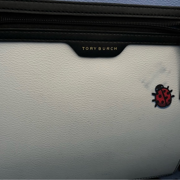 Tory Burch Navy Floral Tote GUC - Picture 5 of 7